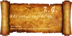 Károlyi Gellért névjegykártya
